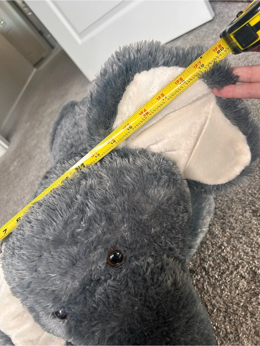 3 Foot Gray Plush Elephant Decorative Pillow Buddy